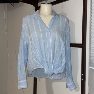 Core Life Soft Over the head Button down shirt with front knot.